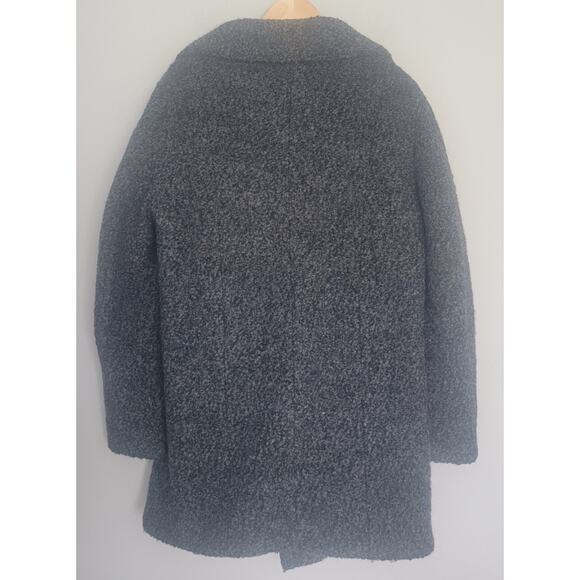 H&M Divided Women’s M Wool Blend Bouclé Asymmetrical Zip Coat Gray - Picture 3 of 14